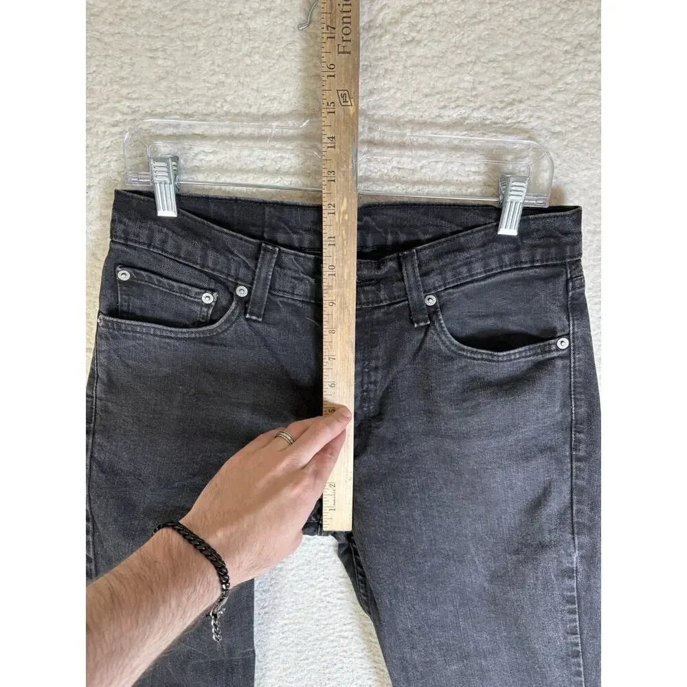 Levis 511 Jeans Mens 32x30 Black Slim Fit Stretch Denim Charcoal Wash Tapered